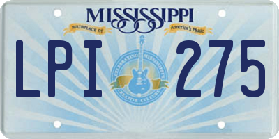MS license plate LPI275