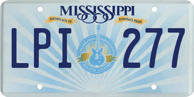 MS license plate LPI277