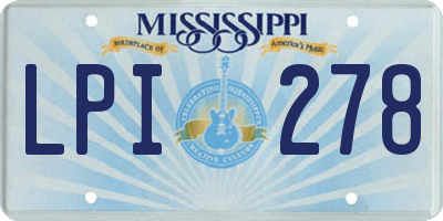 MS license plate LPI278