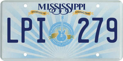 MS license plate LPI279