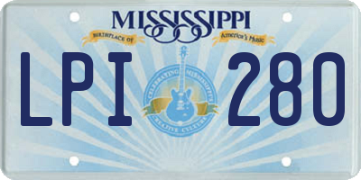 MS license plate LPI280