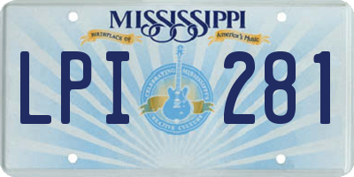 MS license plate LPI281