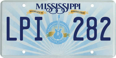 MS license plate LPI282