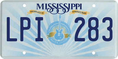 MS license plate LPI283