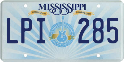 MS license plate LPI285