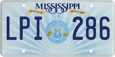 MS license plate LPI286