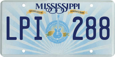 MS license plate LPI288