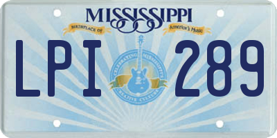 MS license plate LPI289