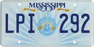 MS license plate LPI292