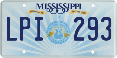 MS license plate LPI293