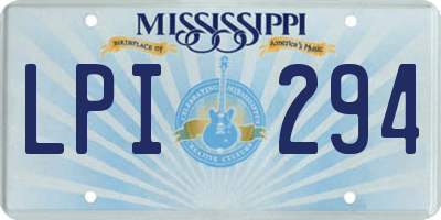 MS license plate LPI294