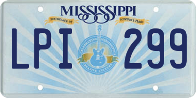 MS license plate LPI299