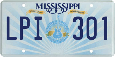 MS license plate LPI301