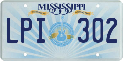 MS license plate LPI302