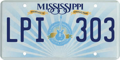 MS license plate LPI303