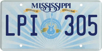 MS license plate LPI305