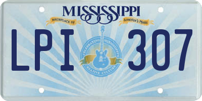 MS license plate LPI307