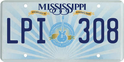 MS license plate LPI308