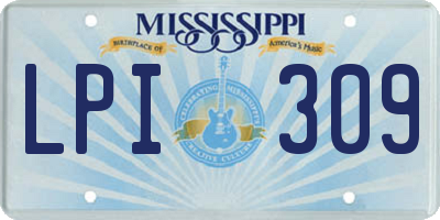 MS license plate LPI309