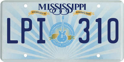 MS license plate LPI310
