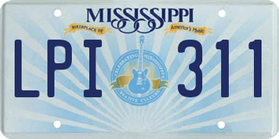 MS license plate LPI311