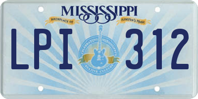 MS license plate LPI312