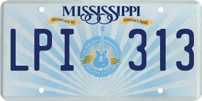 MS license plate LPI313