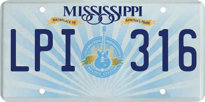 MS license plate LPI316