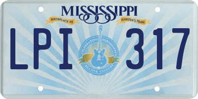 MS license plate LPI317