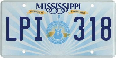 MS license plate LPI318