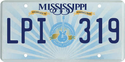 MS license plate LPI319