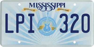 MS license plate LPI320