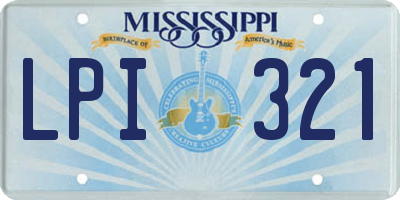 MS license plate LPI321