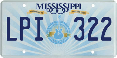 MS license plate LPI322