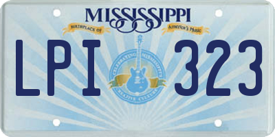 MS license plate LPI323