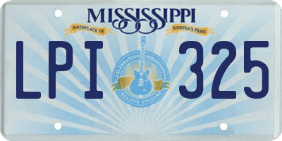 MS license plate LPI325