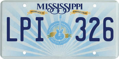 MS license plate LPI326