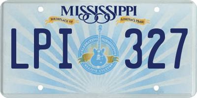 MS license plate LPI327