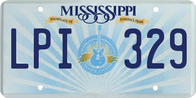 MS license plate LPI329
