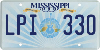 MS license plate LPI330
