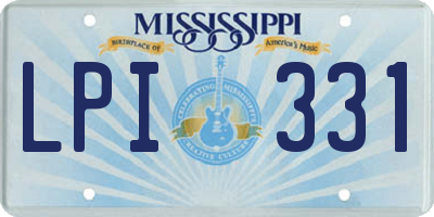 MS license plate LPI331