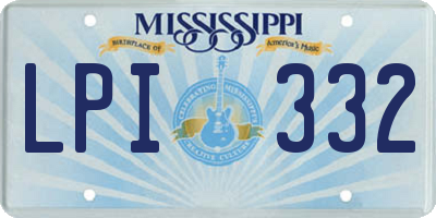 MS license plate LPI332