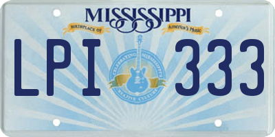 MS license plate LPI333
