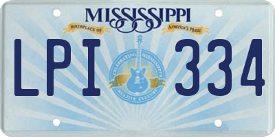 MS license plate LPI334