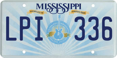 MS license plate LPI336
