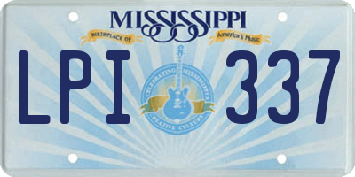 MS license plate LPI337