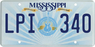 MS license plate LPI340