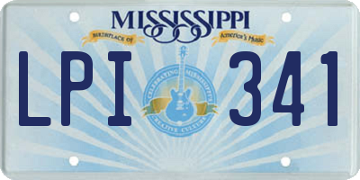 MS license plate LPI341