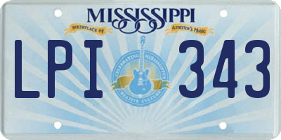 MS license plate LPI343