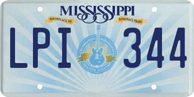 MS license plate LPI344